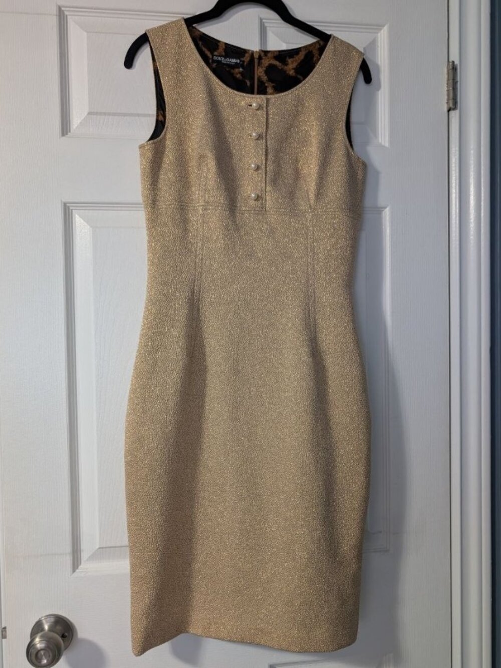Autentic vintage Dolce & Gabbana Gold sheath cocktail dress